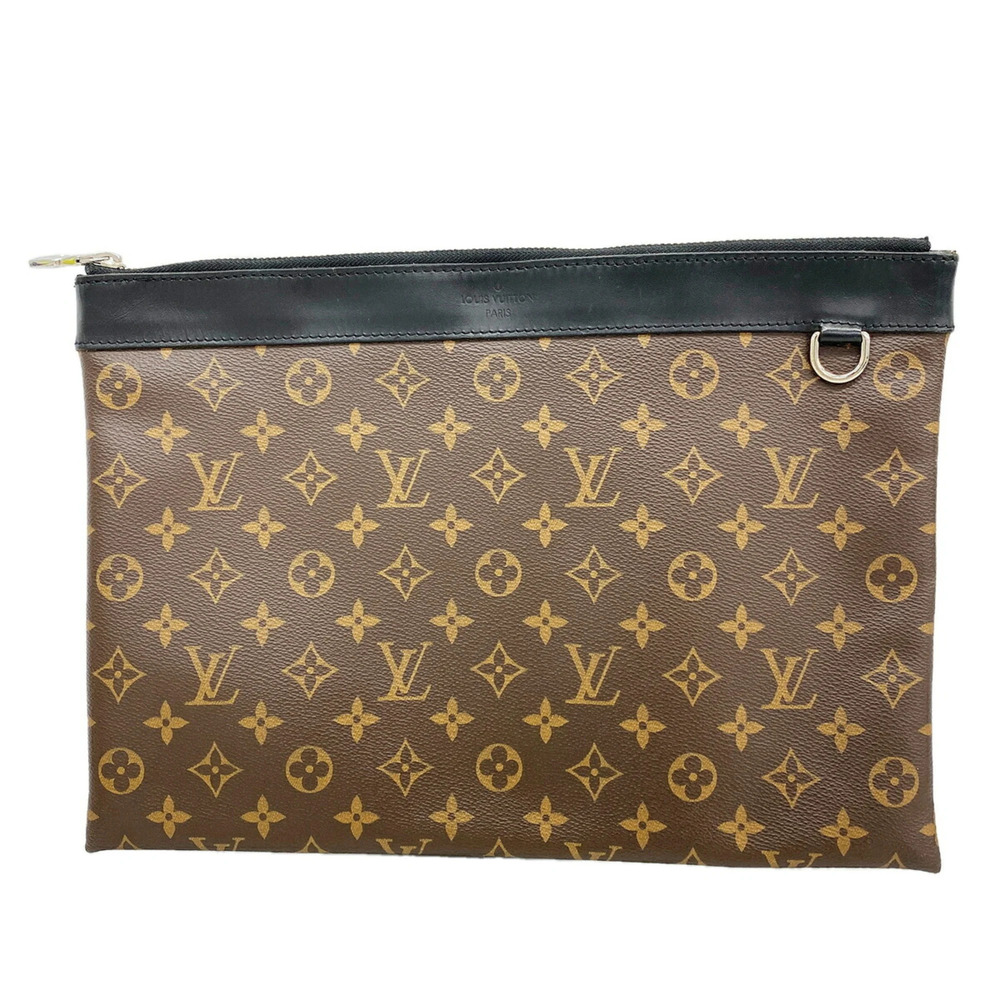 Louis Vuitton Monogram Macassar Pochette Discovery Clutch Bag M69411 Brown Bl...